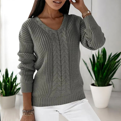 Gebreide Damestrui | Comfortabele V-Hals Sweater