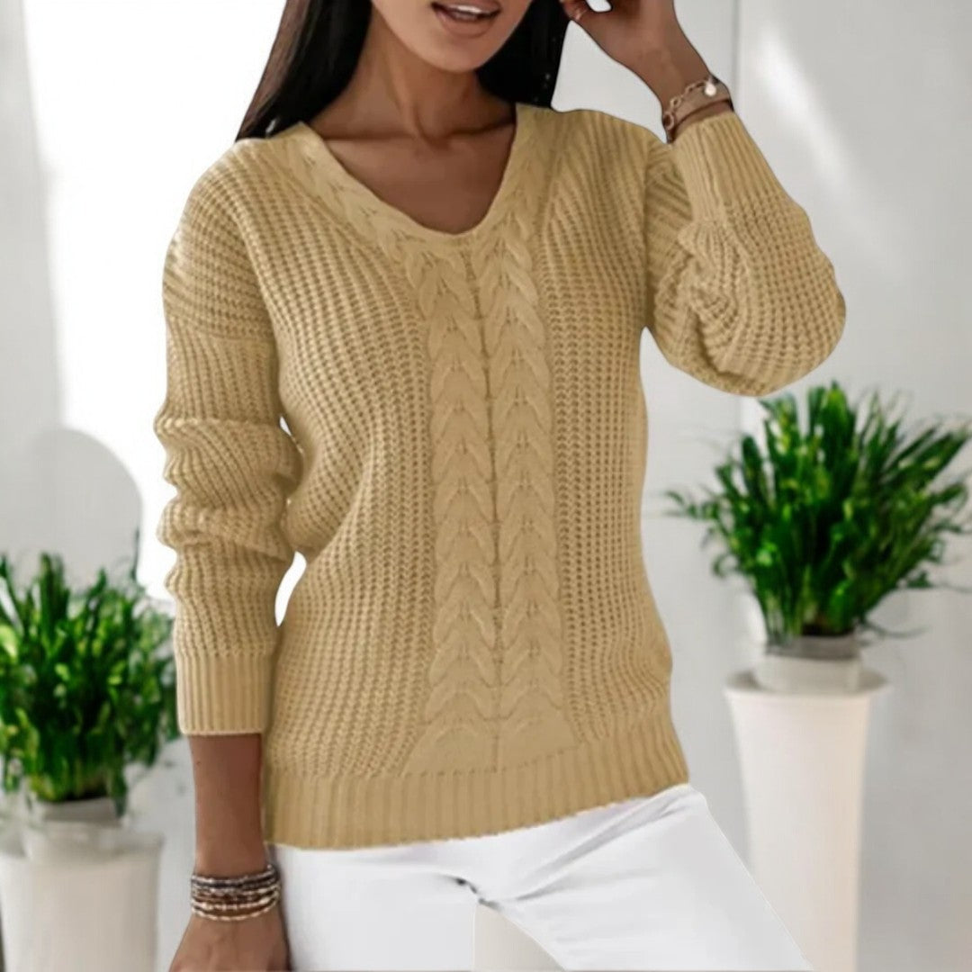 Gebreide Damestrui | Comfortabele V-Hals Sweater