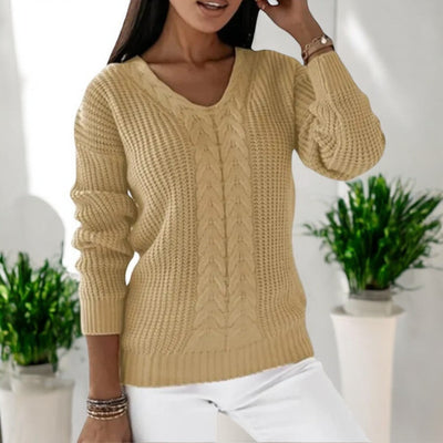 Gebreide Damestrui | Comfortabele V-Hals Sweater