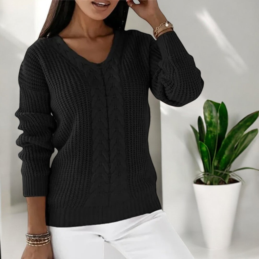 Gebreide Damestrui | Comfortabele V-Hals Sweater