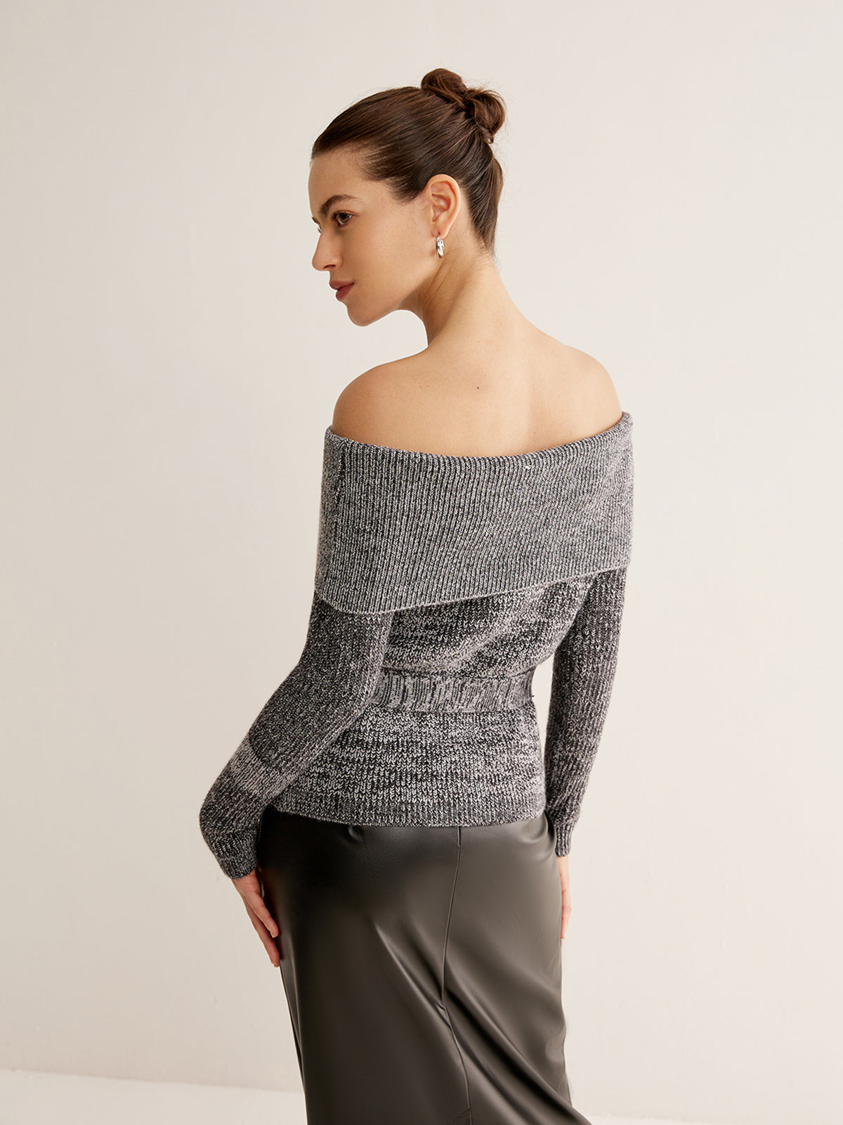 Gebreide Off-Shoulder Trui | Met Taille Ceintuur