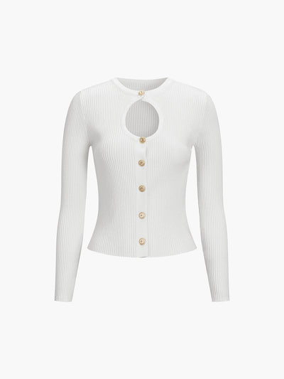 Geribd Knoopdetail Top | Trendy Cut-Out Design