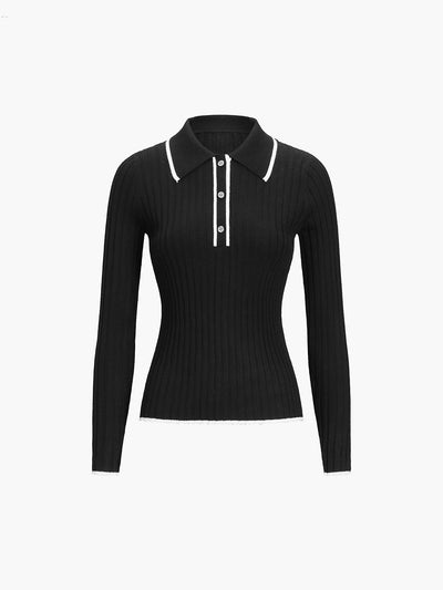 Geribde Polo Trui | Elegant & Comfortabel