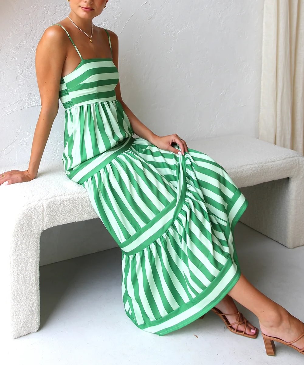 Gestreepte Maxi Jurk | Zomerse Elegantie