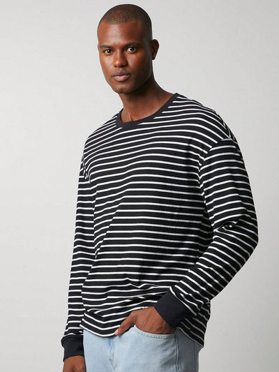 Gestreepte Ribgebreide Longsleeve | Casual En Comfortabel