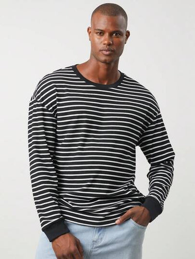 Gestreepte Ribgebreide Longsleeve | Casual En Comfortabel