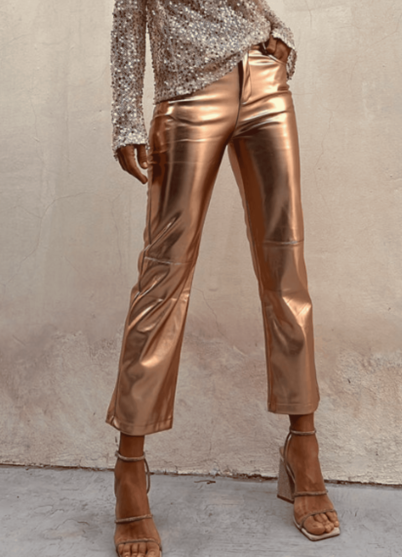 Glitter Pailletten Top & Gouden Broek | Feestelijke Look