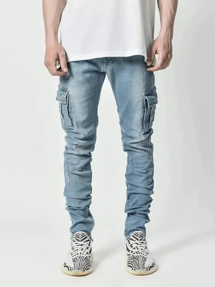 Heren Cargo Jeans | Slim Fit Stretch