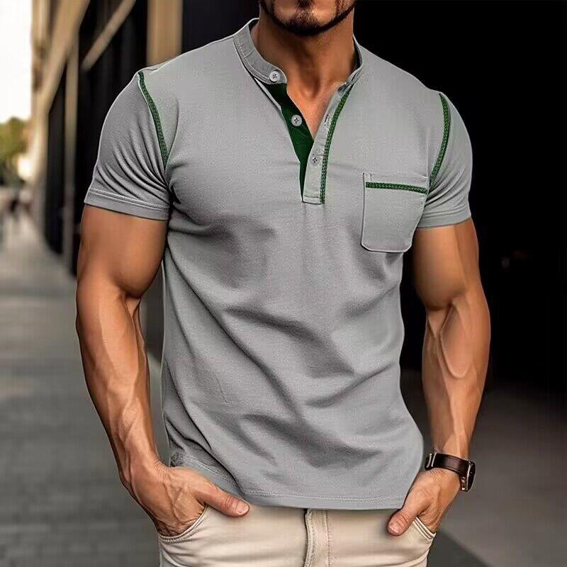 Heren Casual Polo T-Shirt | Trendy Knoopsluiting