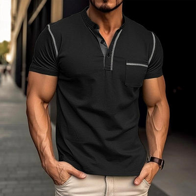 Heren Casual Polo T-Shirt | Trendy Knoopsluiting