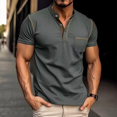 Heren Casual Polo T-Shirt | Trendy Knoopsluiting