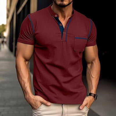 Heren Casual Polo T-Shirt | Trendy Knoopsluiting