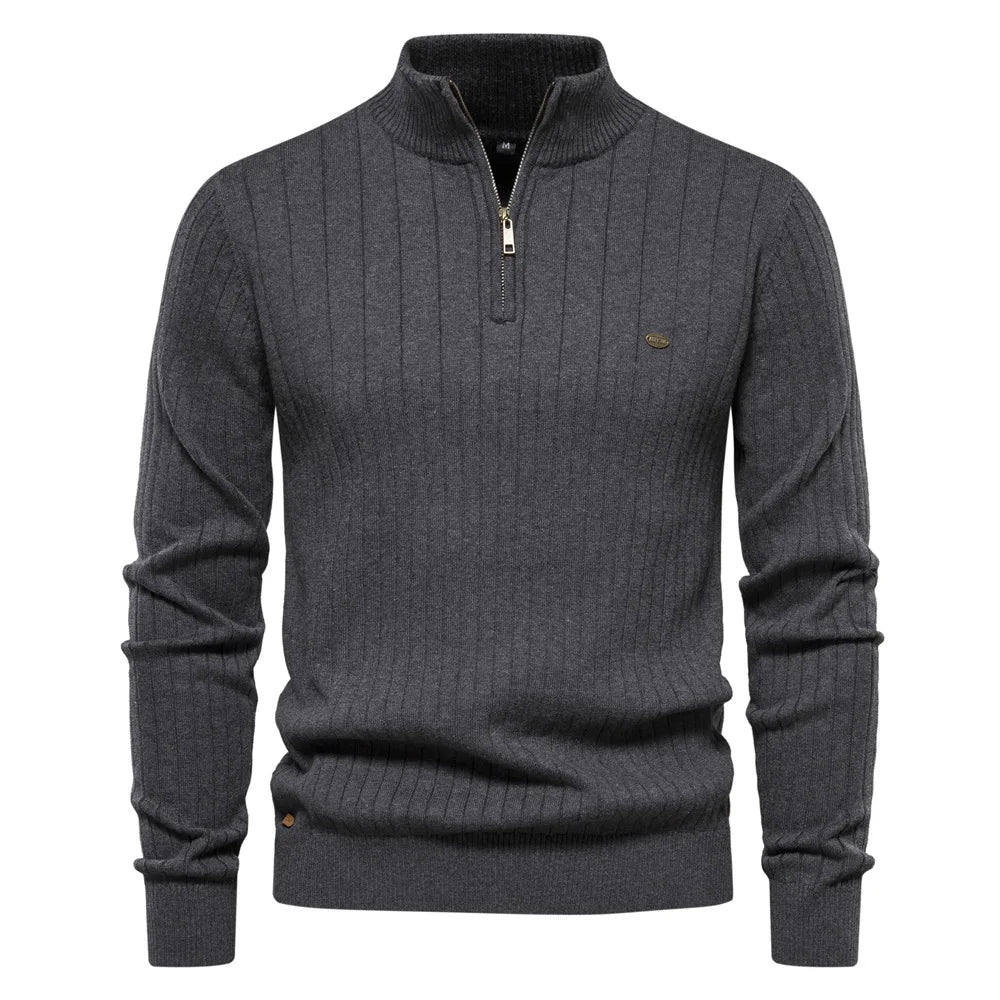 Heren Gebreide Trui | Half-Zip Design