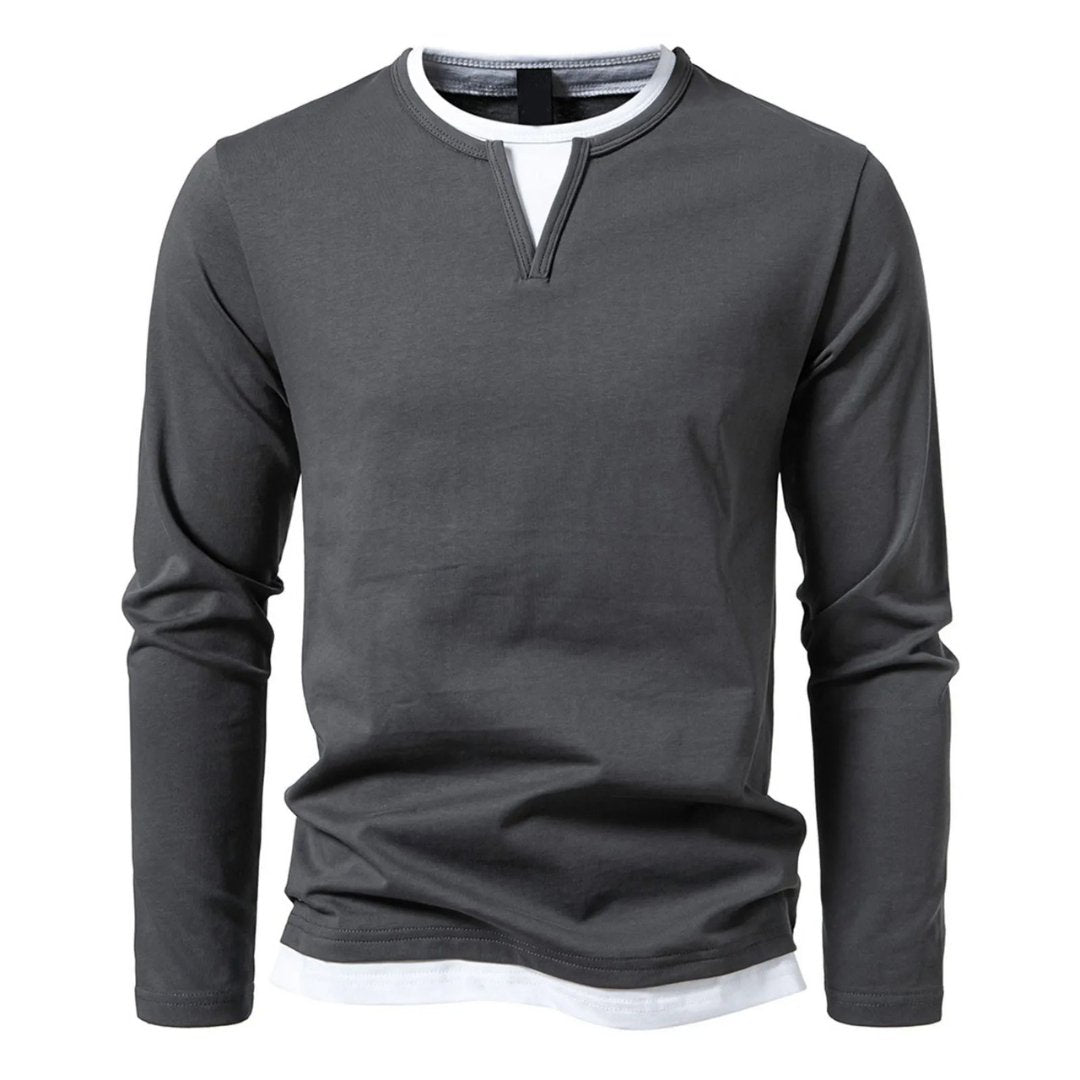 Heren Longsleeve Shirt | Tweelaags Effect