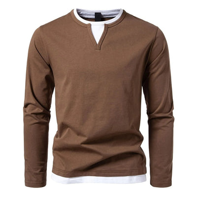 Heren Longsleeve Shirt | Tweelaags Effect