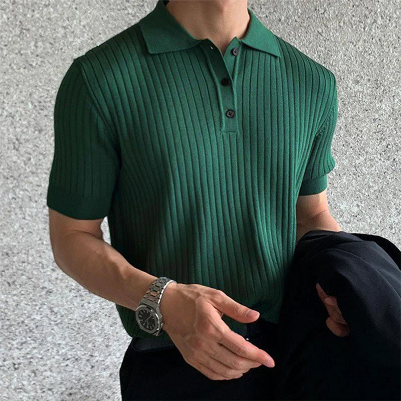 Heren Ribgebreide Polo Shirt | Stijlvol & Comfortabel