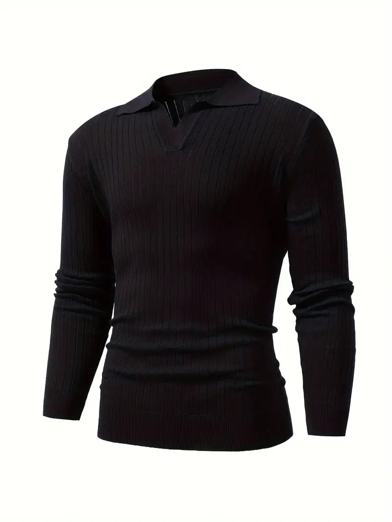 Heren Ribgebreide Polo | Stijlvolle Slim Fit