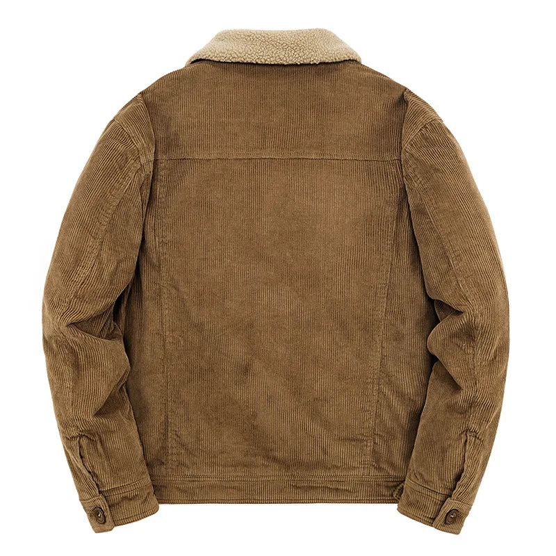 Herfst Winter Corduroy Jas | Warme Sherpa Voering