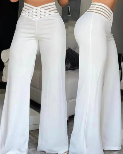 High-Waist Flared Broek | Elegante Ondoorzichtige Pasvorm