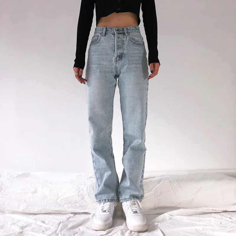 High-Waist Straight Leg Jeans | Vintage Denim