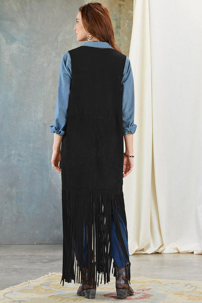 Lange Suède Fringe Gilet | Bohemian Western Look