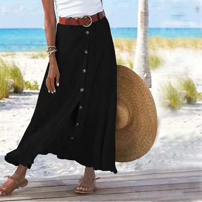 Luchtige Maxi Rok | Bohemian Stijl Met Knoopsluiting