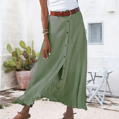 Luchtige Maxi Rok | Bohemian Stijl Met Knoopsluiting