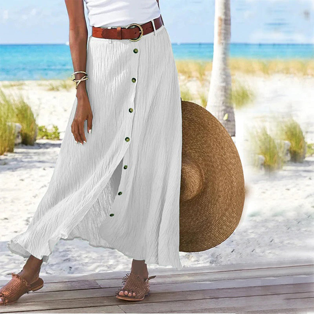 Luchtige Maxi Rok | Bohemian Stijl Met Knoopsluiting