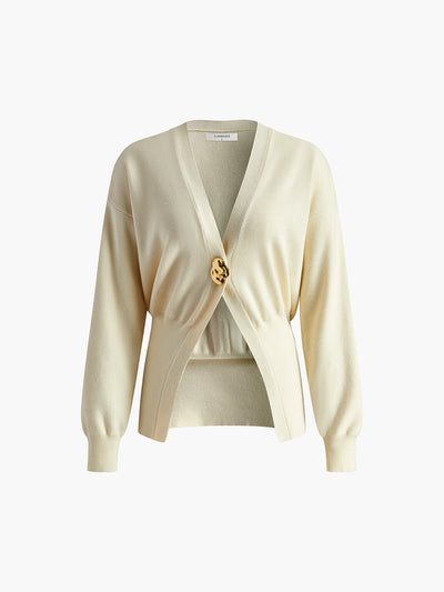 Luxe Gebreide Cardigan | Elegante Goudaccent Sluiting