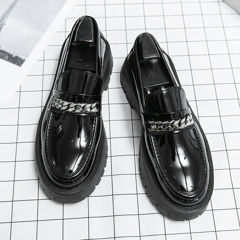 Luxe Leren Loafers | Glanzende Afwerking & Robuuste Zool