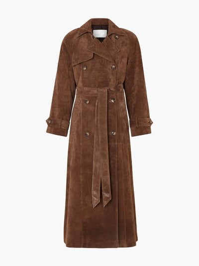 Luxe Suède Trenchcoat | Tijdloos & Elegant