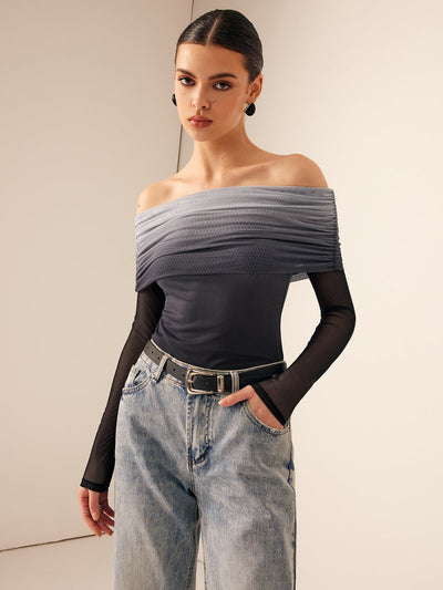 Off-Shoulder Mesh Top | Elegant En Trendy