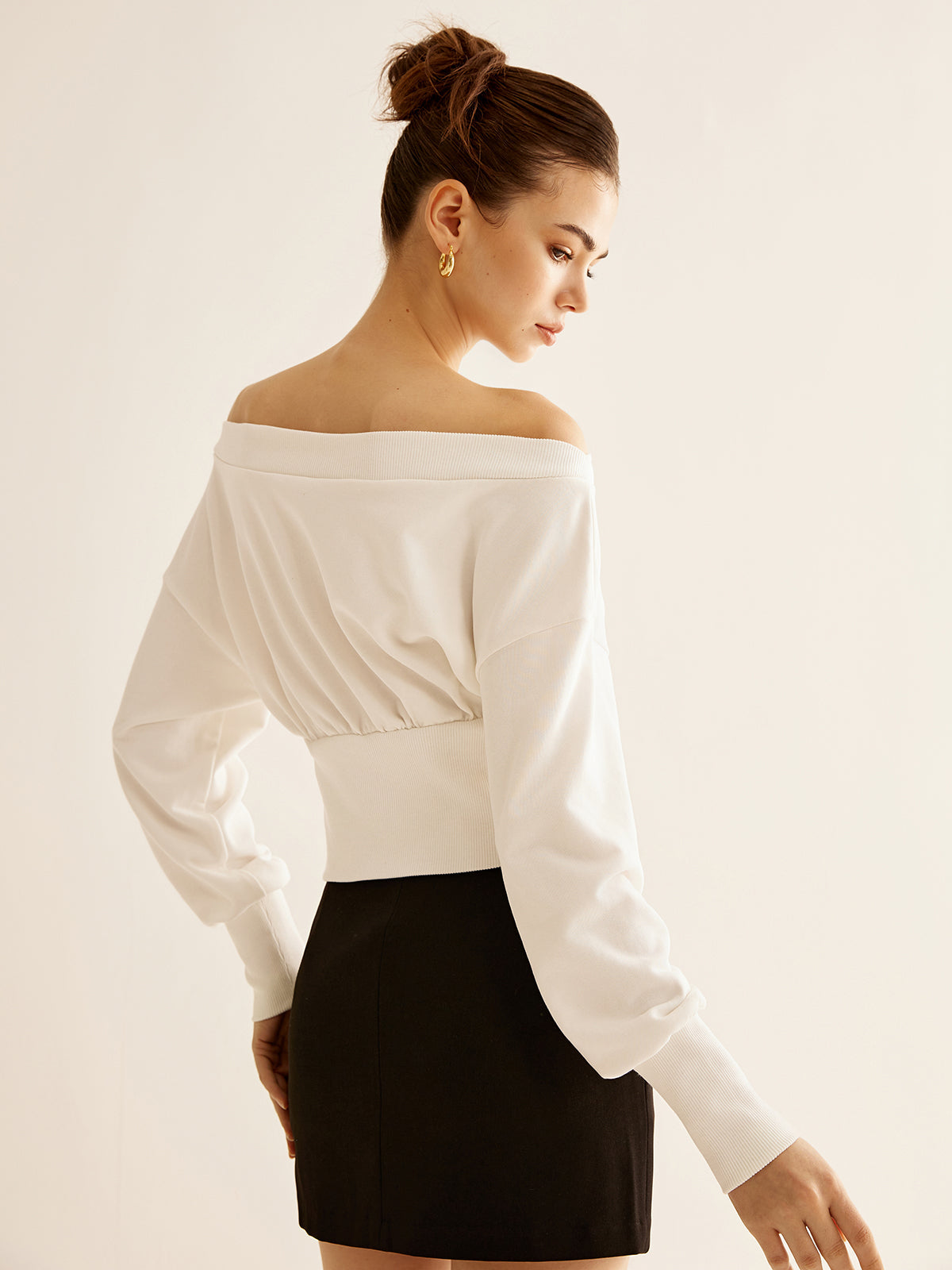 Off-Shoulder Trui | Elegante Getailleerde Pasvorm