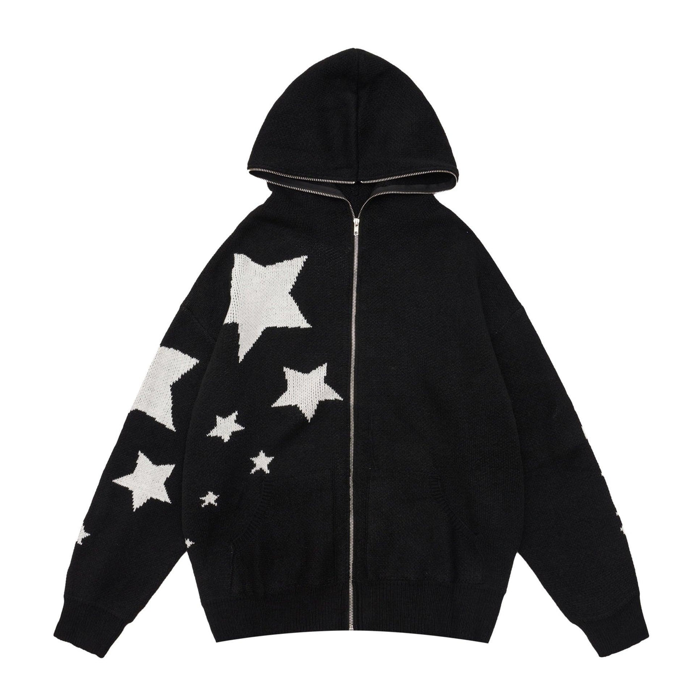 Oversized Gebreide Hoodie | Sterrenpatroon & Warme Stof