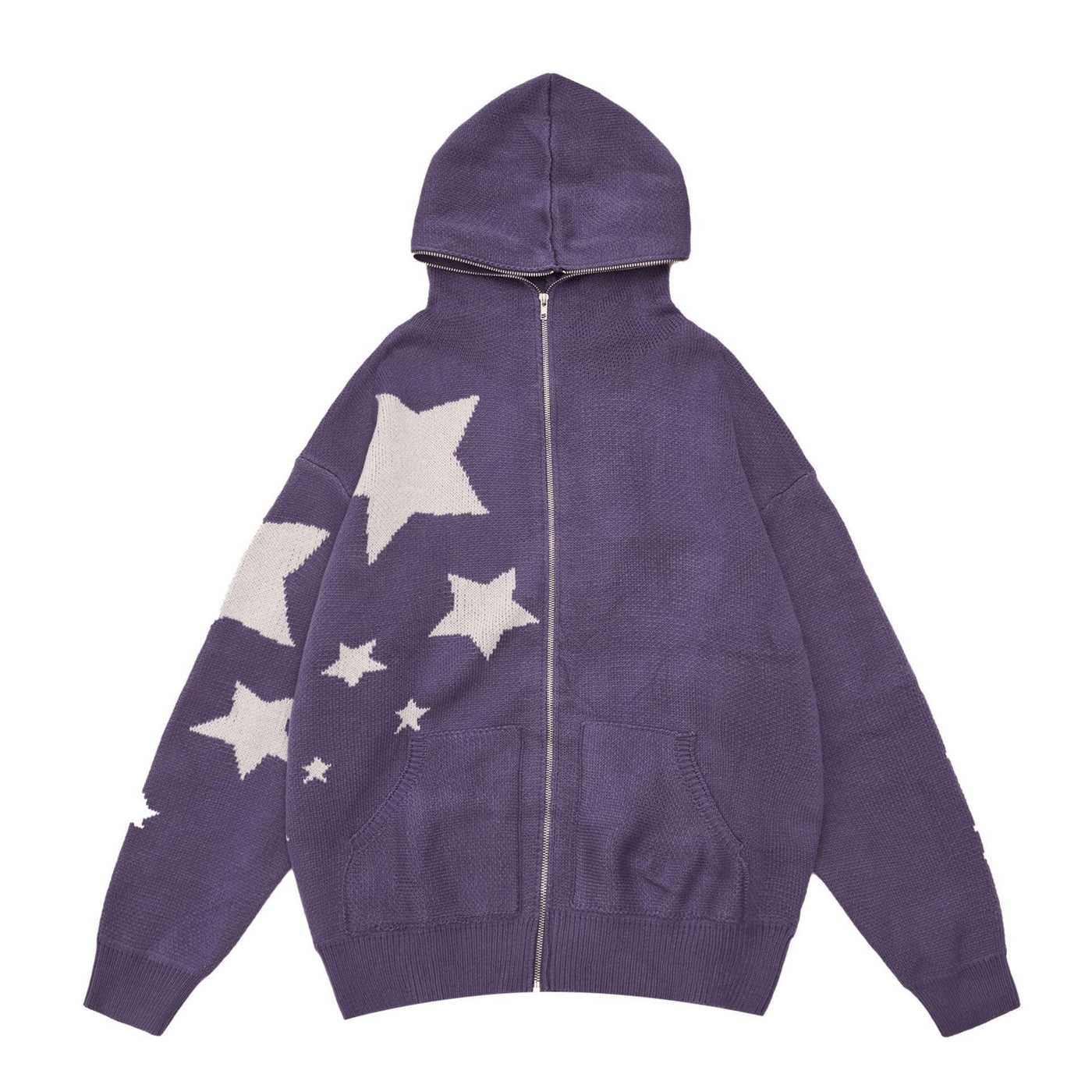 Oversized Gebreide Hoodie | Sterrenpatroon & Warme Stof