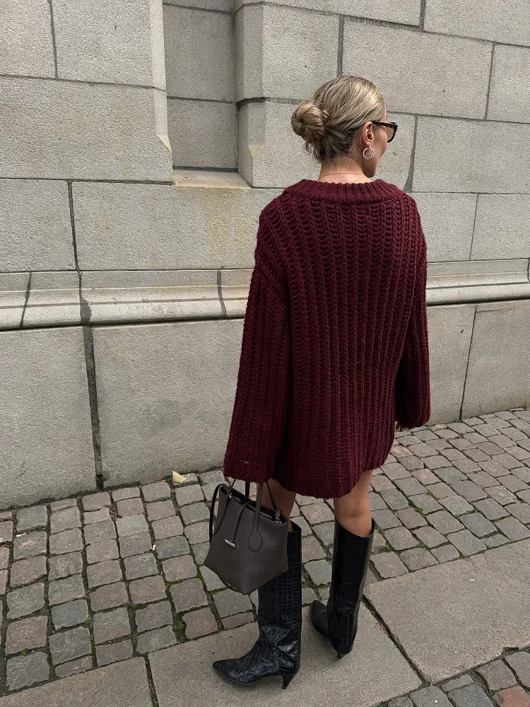 Oversized Gebreide Trui Jurk | Warme Herfstlook