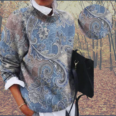 Paisley Print Trui | Modieuze Comfortabele Pasvorm