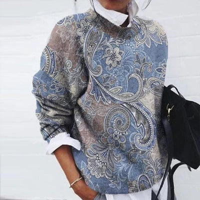 Paisley Print Trui | Modieuze Comfortabele Pasvorm