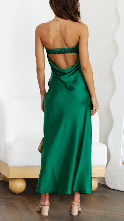 Satijnen Strapless Maxi Jurk | Elegant En Stijlvol