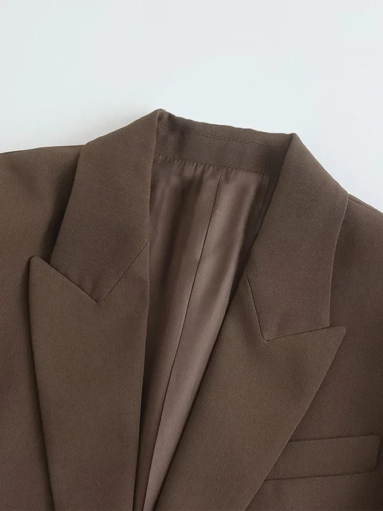 Stijlvolle Bruine Blazer | Klassiek Ontwerp