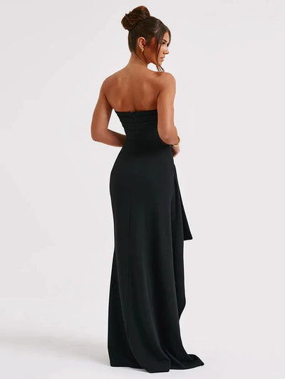 Strapless Maxi Jurk | Elegante Hoge Split