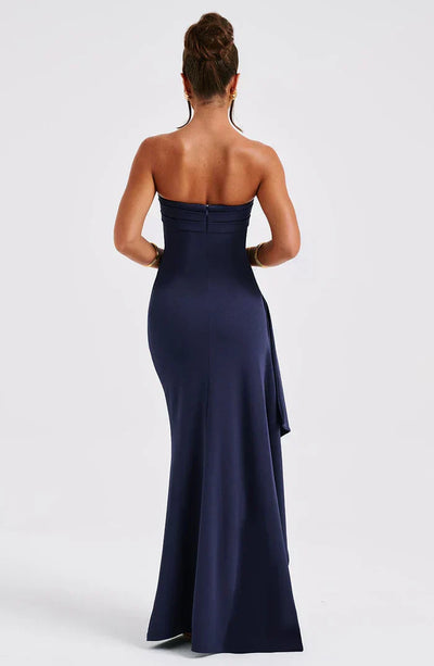 Strapless Maxi Jurk | Elegante Hoge Split