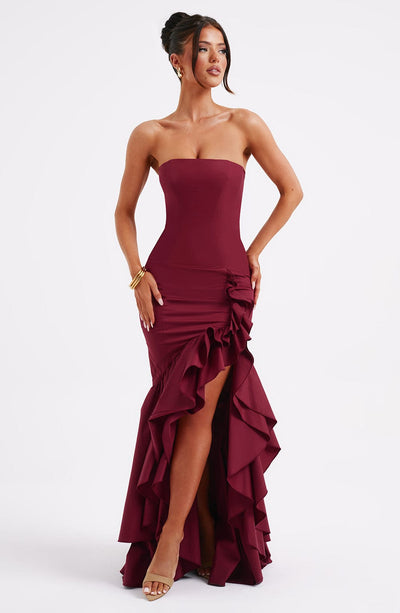 Strapless Maxi Jurk | Elegante Ruches