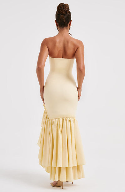 Strapless Maxi Jurk | Elegante Ruches