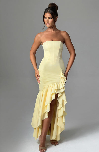 Strapless Maxi Jurk | Elegante Ruches