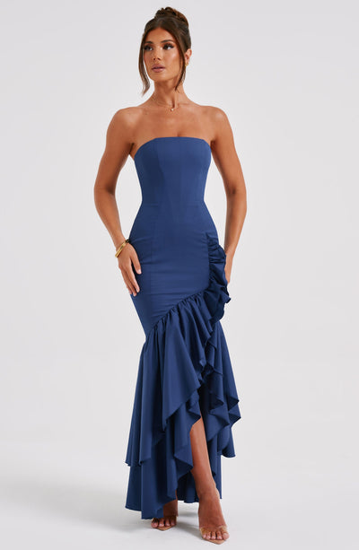 Strapless Maxi Jurk | Elegante Ruches