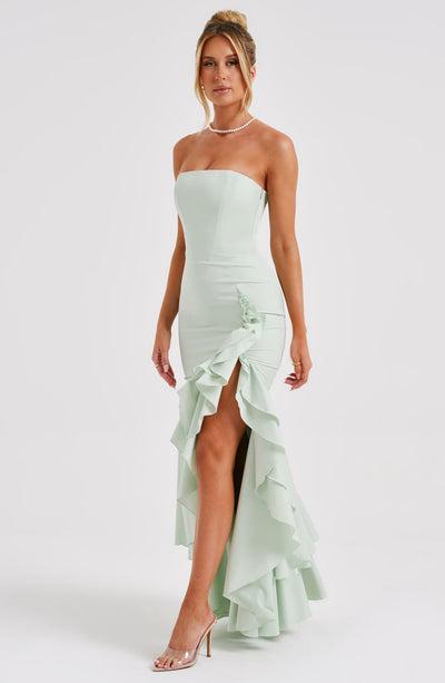 Strapless Maxi Jurk | Elegante Ruches