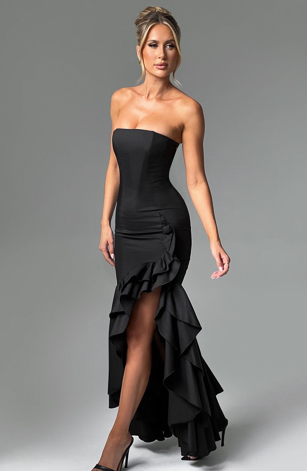 Strapless Maxi Jurk | Elegante Ruches