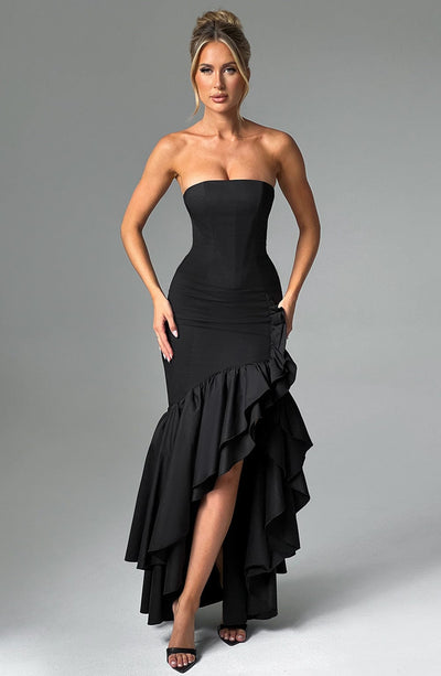 Strapless Maxi Jurk | Elegante Ruches