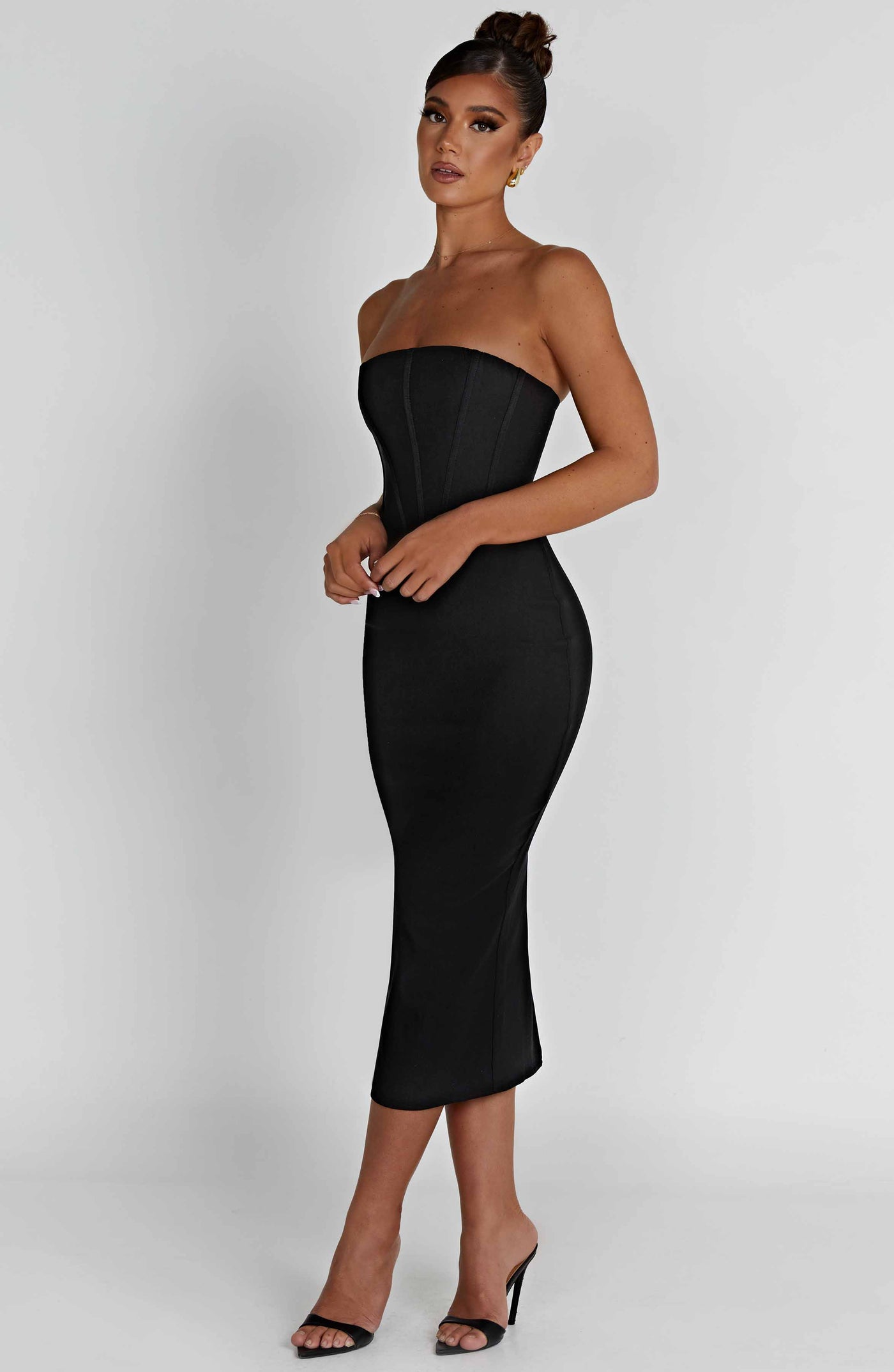 Strapless Midi Jurk | Elegante Bodycon Pasvorm